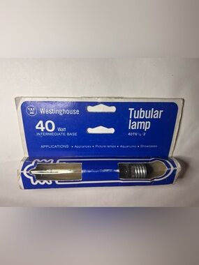 Vintage Westinghouse 40 Watt Tubular Lamp Replacement Bulb Lightbulb Appliance